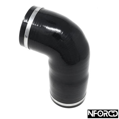 Nforcd BMW B58 Turbo Inlet Pipe Silicone Intake Elbow/Induction Hose - Intake Muffler/Resonator Delete - High-Flow 4-Ply Direct-Fit - M140i M240i 340i 440i (F20 F21 F22 F23 F30 F31 F32 F33 F36) Compressor Inlet Suction Pipe Upgrade