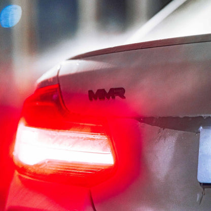 MMR 100mm Car Badge Emblem – OEM-Style Universal Stick-On Logo, Injection-Moulded ABS, 3M Self-Adhesive – Chrome or Gloss Black – Grille/Grill, Boot/Trunk, Fender/Wing, Interior Replacement Insignia (MMR35-1501/1502)