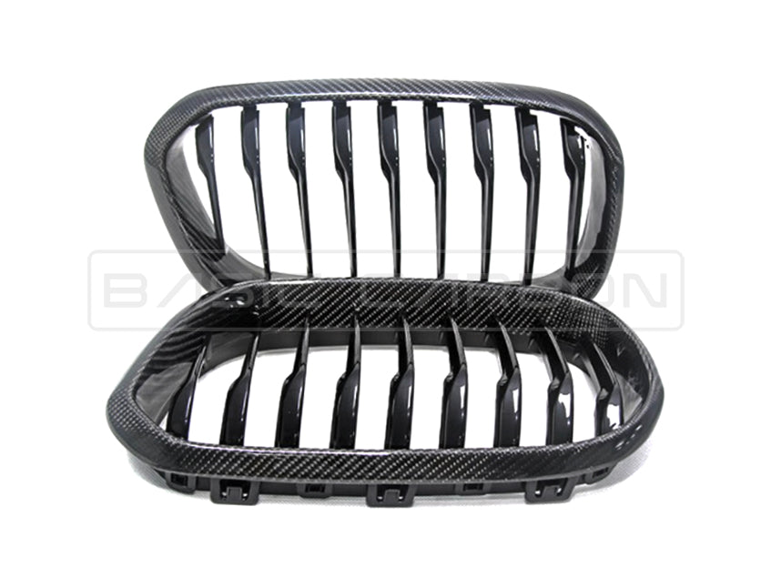 Basic Carbon BMW 2 Series F22 F23 & M2 F87 Carbon Fibre Kidney Grilles/Front Grill Upgrade – Single or Double Slat, Autoclaved Prepreg Gloss CFRP, OEM Fit Replacement – Fits 218i 220i