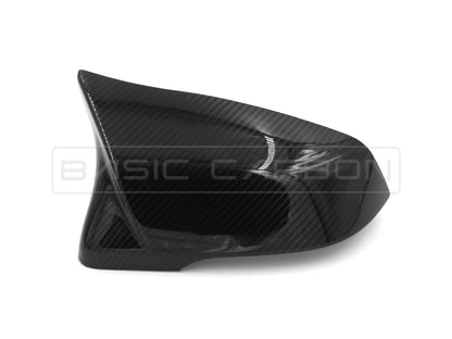 Basic Carbon M Style Mirror Covers for BMW F40 1 Series (M135iX), F44/F46 2 Series, Z4 G29, X1 F48/F49, X2 F39 & Toyota Supra A90 | Real Carbon Fibre or Gloss Black | Direct OEM Replacement Caps