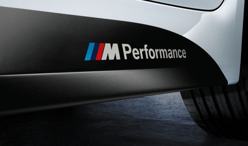 BMW 5 Series F10 Side Skirt Decals - M Performance/M Sport Sill Vinyl Overlay Pair, Rocker Panel Stickers, Black M Stripe Tri-Colour Graphics for 2010-2016 Sedan/Saloon
