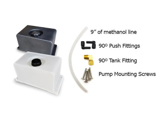 Burger Motorsports BMS BMW Universal Water-Methanol Injection Tank/Reservoir (WMI Meth Tank) - Trunk/Boot-Mount, 1 & 2 Gallon, Clear or Black, Low-Profile - Fits BMW F-Series F10 F20 F30 F32 F80 F82 - Alcohol Injection/Charge Cooling Fluid Tank