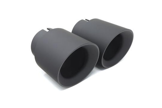 BMS Burger Motorsports BMW 5 Series F10/F11/F07 535i 535d (2011-2016) Exhaust Tips - Billet Aluminum 3.75 Inch Matte Black Ceramic Tailpipe Trims - Set Screw Fit - Made in USA - BMS112