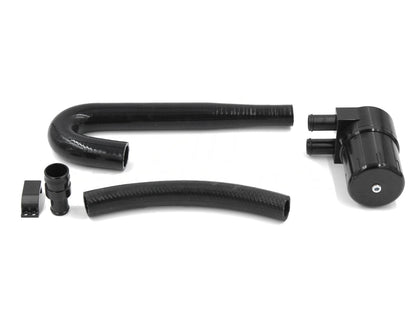 Burger Motorsports N54 Oil Catch Can / Air Oil Separator (AOS) for BMW 135i 1M 335i E-Chassis E82 E88 E90 E91 E92 E93 - Sealed PCV Crankcase Breather Kit - Billet Black, Under-Cowl Stealth Mount, Plug & Play