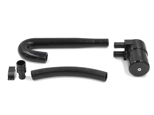 Burger Motorsports N54 Oil Catch Can / Air Oil Separator (AOS) for BMW 135i 1M 335i E-Chassis E82 E88 E90 E91 E92 E93 - Sealed PCV Crankcase Breather Kit - Billet Black, Under-Cowl Stealth Mount, Plug & Play