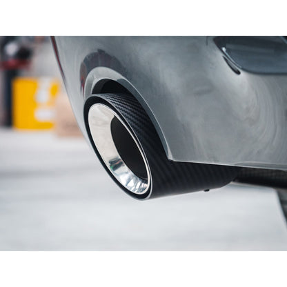 Carbon Fibre 4" (101.6mm) Exhaust Tailpipe Tips Finishers - M Performance Style Slip-On Pair for BMW G42 2 Series, G20/G21 3 Series, G22/G23 4 Series (B47 B48) - OEM Fit Replacement for 18308485758