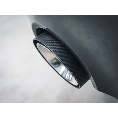 Carbon Fibre 4" (101.6mm) Exhaust Tailpipe Tips Finishers - M Performance Style Slip-On Pair for BMW G42 2 Series, G20/G21 3 Series, G22/G23 4 Series (B47 B48) - OEM Fit Replacement for 18308485758