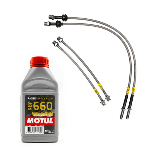 BMW G80/G81 M3 & G82/G83 M4 HEL Stainless Steel Front & Rear Braided Brake Lines & MOTUL RBF 660 Brake Fluid Kit