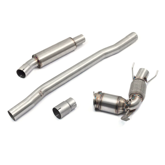 Cobra Sport Front Downpipe for BMW 1 Series F40 M135i xDrive (M135ix) 2019+ â€” Sports Cat or De-Cat, Resonated or Non-Resonated â€” 3 Inch (76.2mm) T304 Stainless â€” Connects to Cobra GPF-Back or Cat-Back Performance Exhaust