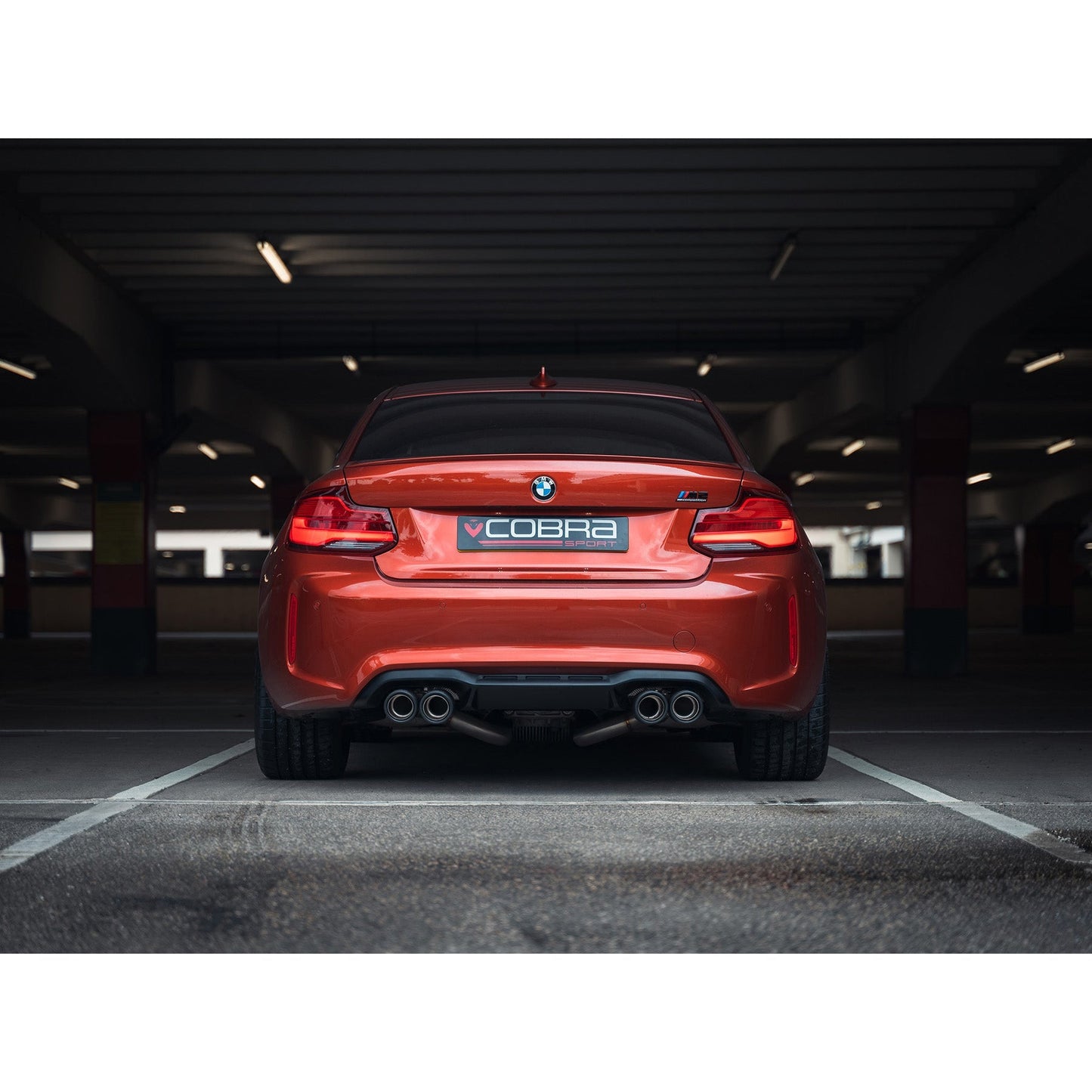 BMW M2 Competition F87 S55 Cobra Sport Venom Axle-Back Exhaust - Back Box Delete / Muffler Delete / Rear Silencer Delete - Non-Valved 3" (76mm) Piping, Quad 4" (101mm) Carbon Tips - UK-Made Race Rear Section