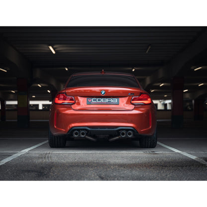 BMW M2 Competition F87 S55 Cobra Sport Venom Axle-Back Exhaust - Back Box Delete / Muffler Delete / Rear Silencer Delete - Non-Valved 3" (76mm) Piping, Quad 4" (101mm) Carbon Tips - UK-Made Race Rear Section