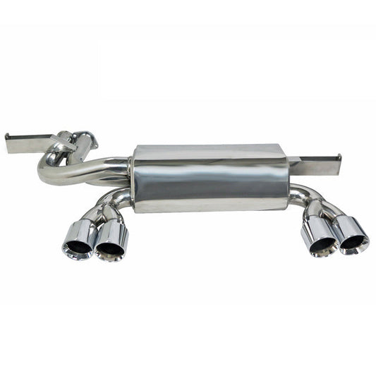 BMW M3 E46 S54 3.2 Axle-Back Rear Section Performance Exhaust Back Box/Backbox - Quad 3 Inch Tips Muffler Rear Silencer Upgrade, Bolt-On to OEM Centre Section