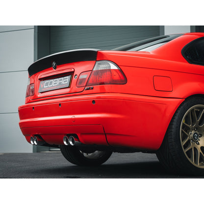 BMW M3 E46 S54 3.2 Axle-Back Rear Section Performance Exhaust Back Box/Backbox - Quad 3 Inch Tips Muffler Rear Silencer Upgrade, Bolt-On to OEM Centre Section