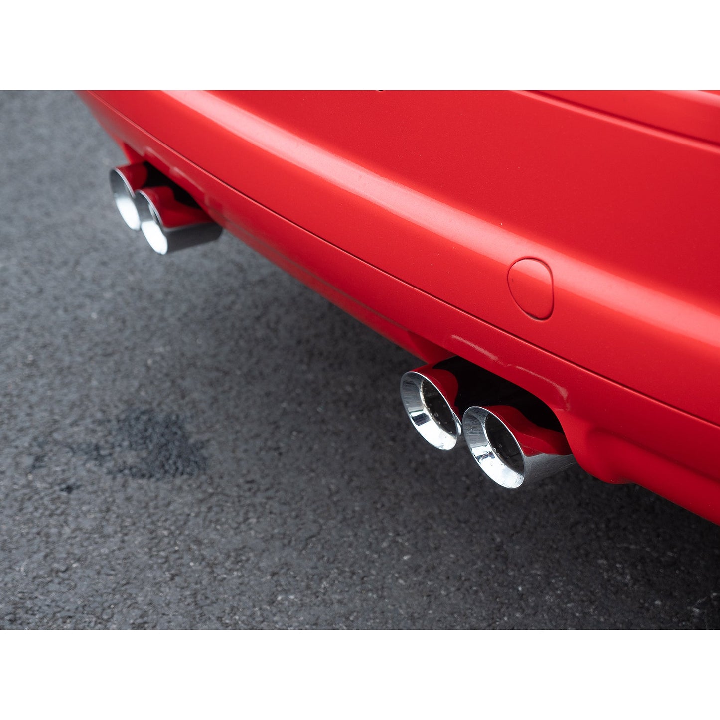 BMW M3 E46 S54 3.2 Axle-Back Rear Section Performance Exhaust Back Box/Backbox - Quad 3 Inch Tips Muffler Rear Silencer Upgrade, Bolt-On to OEM Centre Section