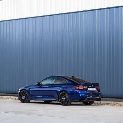 BMW M3/M4 F80 F82 F83 Carbon Fibre (Carbon Fiber) Rear Bumper Spats Corner Splitters Diffuser Extensions | CT Carbon Rear Corner Trims | M Performance Compatible V-Style Gloss Carbon Rear Apron End Caps (2014-2020 F8X)