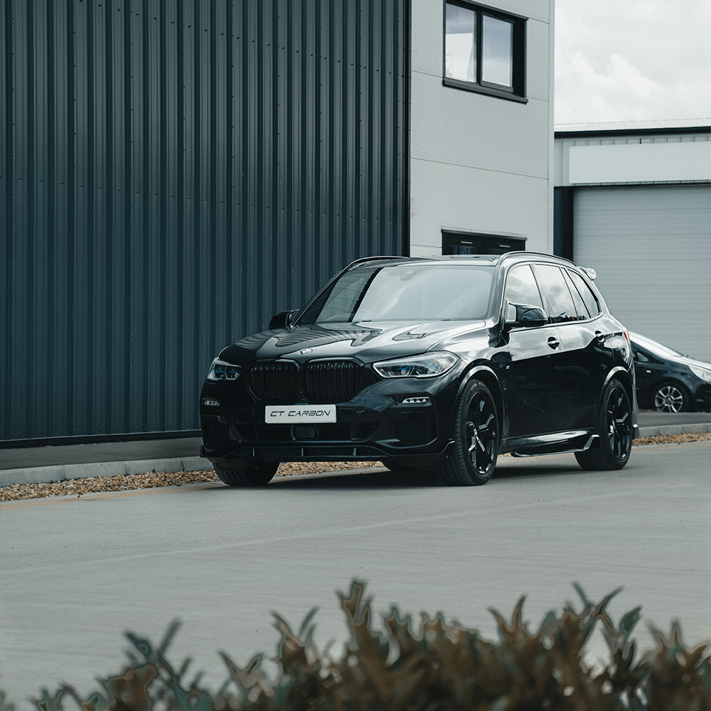 BMW X5 G05 2018+ Double Slat Kidney Grilles Black – BLAK by CT Carbon | M-Style Twin Bar Front Grill/Grille Replacement | Shadowline Dechrome Black Pack Radiator Grille Set | ABS Aftermarket Upgrade