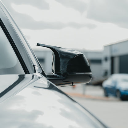 BMW X3/X4/X5/X6 G01 G02 G05 G06 Gloss Piano Black Mirror Caps - Wing/Side Door Mirror Covers Pair, Shadowline/Blackline Style Replacement Shells (2017+ X3, 2018+ X4/X5, 2019+ X6)