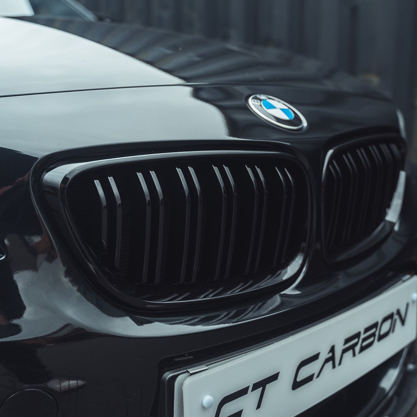 CT Carbon BMW M2 F87 (2015-2018) & 2 Series F22 (2014-2020) Twin/Double Slat Black/Blackout Kidney Grilles/Grills – Front Bumper Radiator Grille Set | OEM-Style Direct Replacement | ABS Pair