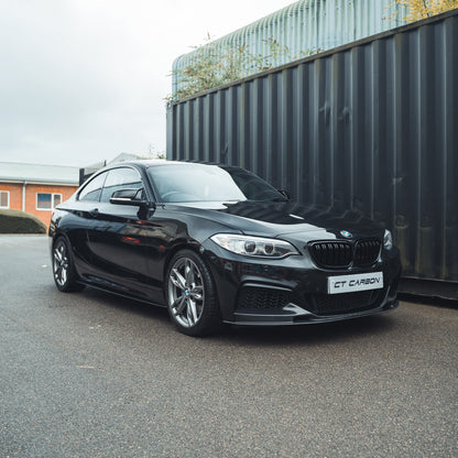 BMW 2 Series F22 Coupe Carbon Fibre/Carbon Fiber Body Kit – M Performance Style / M Sport Look Aero Pack | Full Gloss Carbon Exterior: Front Lip, Side Skirts, Rear Diffuser, Boot Spoiler – Fits 2014-2020 220i 228i 230i M235i M240i – CT Carbon