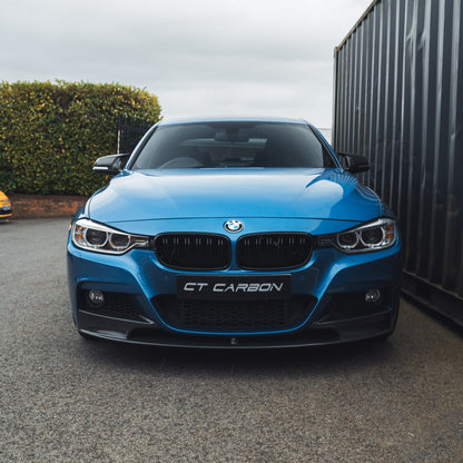 BMW 3 Series F30 Saloon/Sedan Carbon Fibre Body Kit 2011-2019 - M Performance Style Aero Pack: Front Bumper Lip Splitter, Side Skirt Extensions, Rear Diffuser, Boot/Trunk Spoiler - Full Carbon Fiber Kit UK