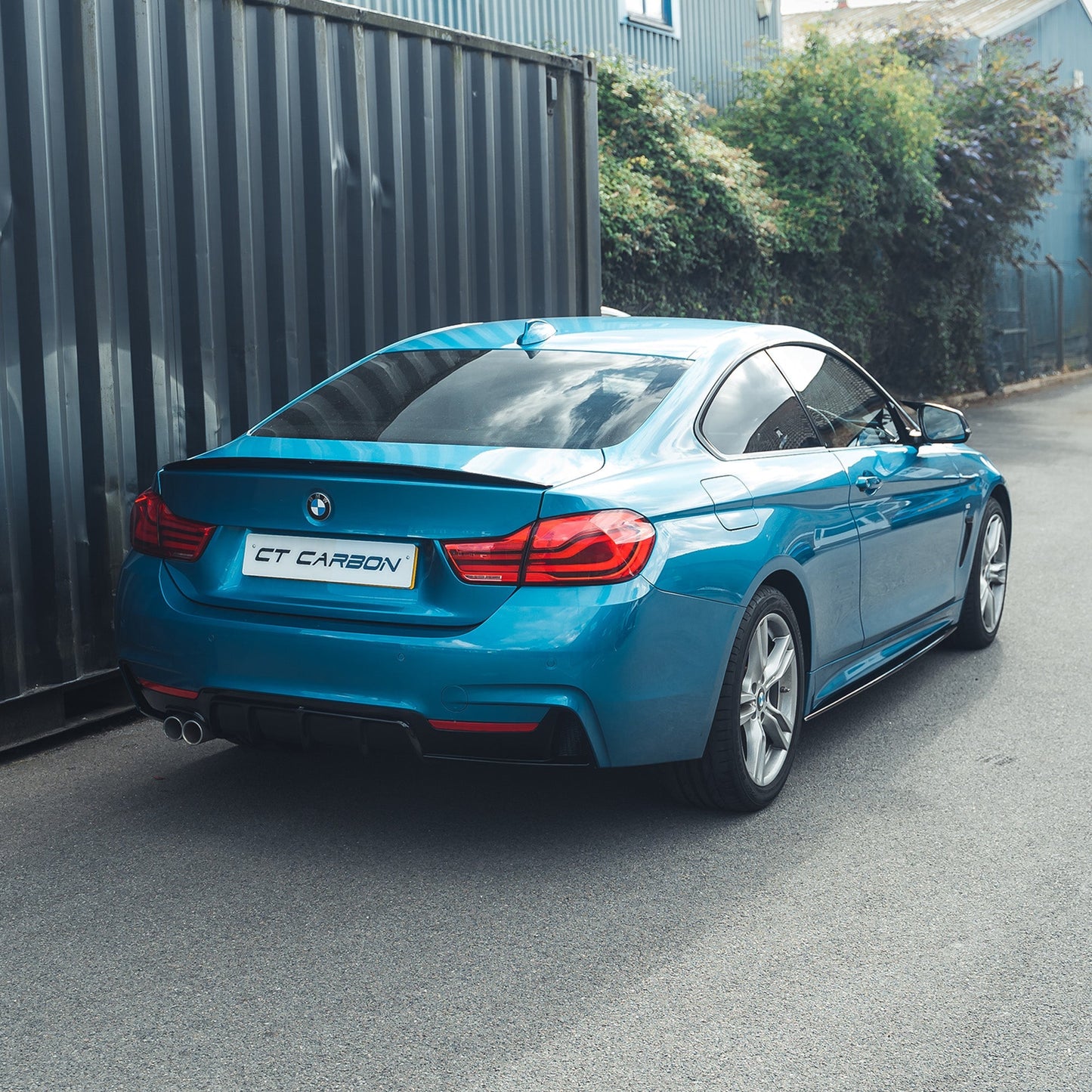 BMW 4 Series F32 M Sport Coupe 2013–2020 Full Body Kit – Gloss Piano Black Shadowline MP/M Performance Style Aero Styling Pack by CT Carbon BLAK Series – Front Splitter, Side Skirt Extensions, Rear Diffuser – Twin Left Dual Exit – OEM+ Black Pack