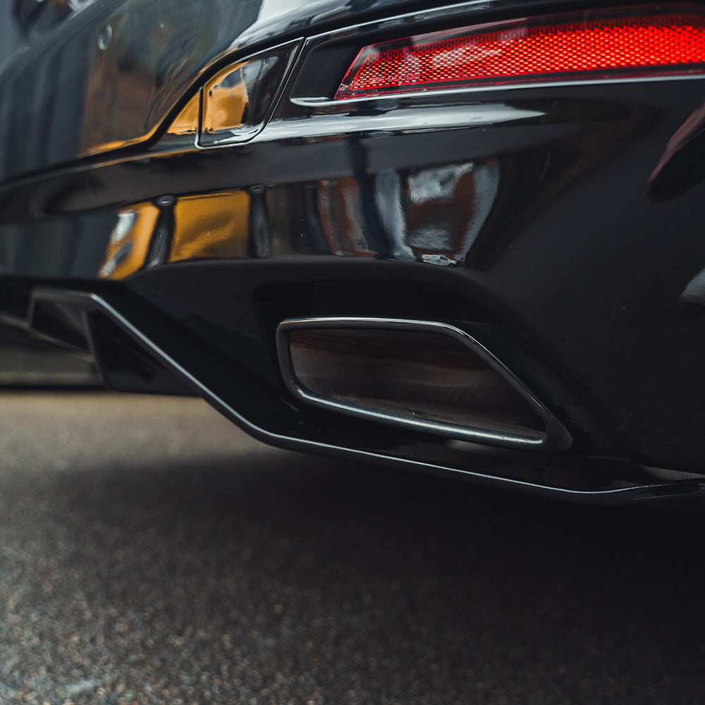 BMW 5 Series G30/G31 Rear Bumper Diffuser Gloss Piano Black - M Performance/M Sport (MP) Style Rear Valance Apron Lip Splitter - Saloon & Touring 2018+ | CT Carbon BLAK OEM+