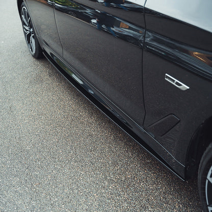 BMW 5 Series G30 LCI Facelift 2021+ Gloss/Piano Black Aero Body Kit - M Performance Style / M Sport Look - Front Splitter/Lip, Side Skirts, Rear Diffuser, Boot/Trunk Lip Spoiler - Black Pack Styling for Saloon/Sedan