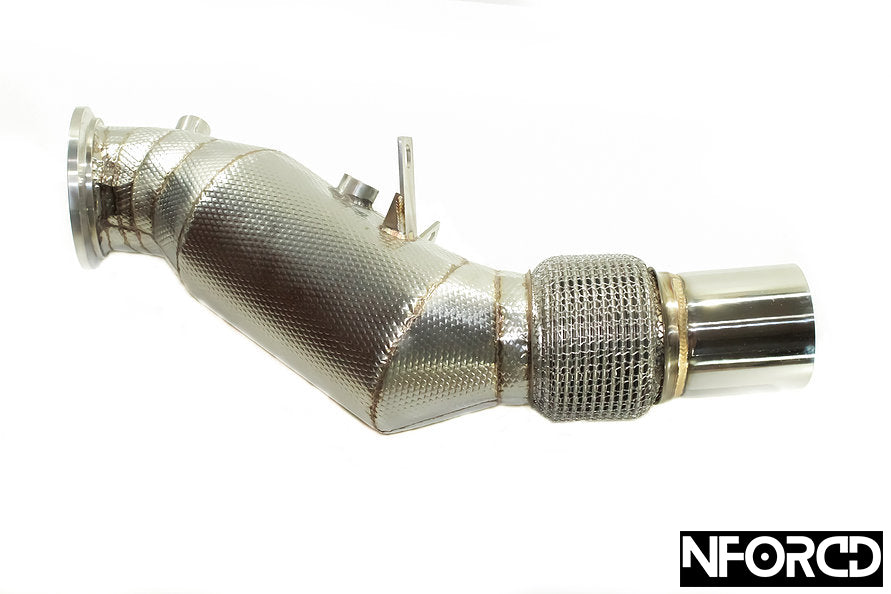 BMW B48 2.0L Downpipe/Front Pipe Cat Delete (DeCat) Catless Stainless Bolt-On - 120i 125i 220i 320i F20 F22 F30 2016+ - Race De-Cat Straight Pipe Turbo Outlet Exhaust Upgrade, Stage 2 Support - Track/Off-Road Use Only