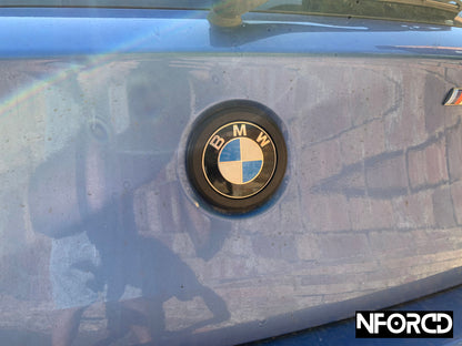 High Gloss Black Rear Badge Ring Cover for BMW 1 Series F20 F21 (2012-2019) – Boot Lid/Tailgate Emblem Surround Trim Overlay | Piano Black Dechrome Frame | 3M Stick-On | Fits M140i M135i 114i 116i 118i 120i 125i 114d 116d 118d 120d 125d