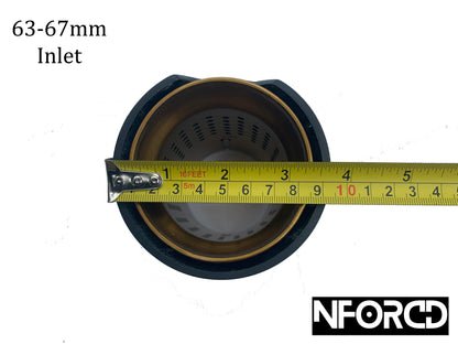 BMW Blue Forged Carbon Fibre Exhaust Tips – Tailpipe Finishers/Muffler Tail Trim, Clamp-On Slip Fit, Hidden Clamp, M-Style – 63–67mm & 67–72mm Inlet (Single) – UK Stock