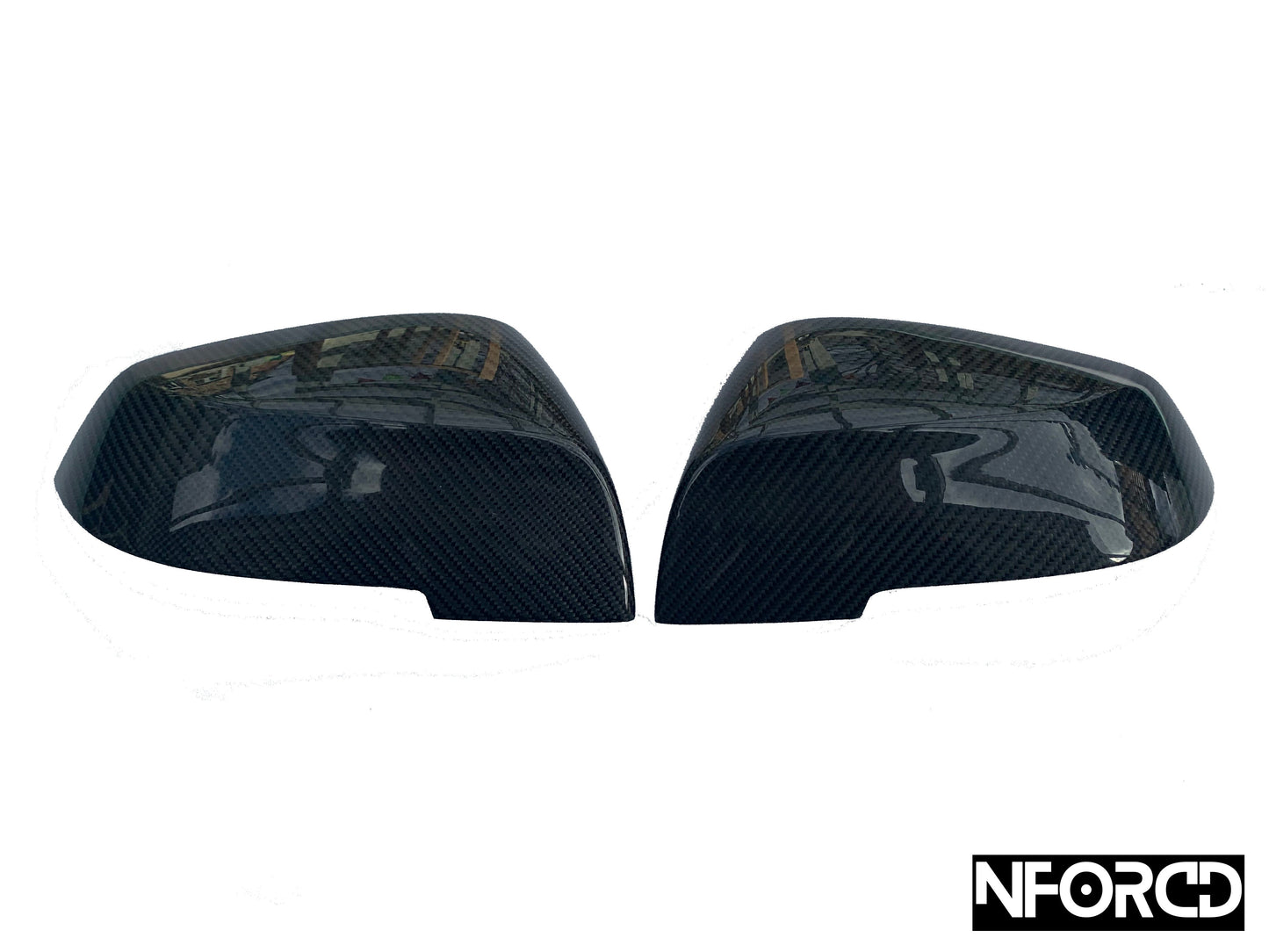 BMW Carbon Fiber/Fibre Wing Mirror Covers, Side Mirror Caps/Shells – Real Gloss Carbon OEM-Style Replacement – F20 F21 F22 F23 F30 F31 F34 F32 F33 F36 X1 E84 – 1 2 3 4 Series – Pair Left & Right