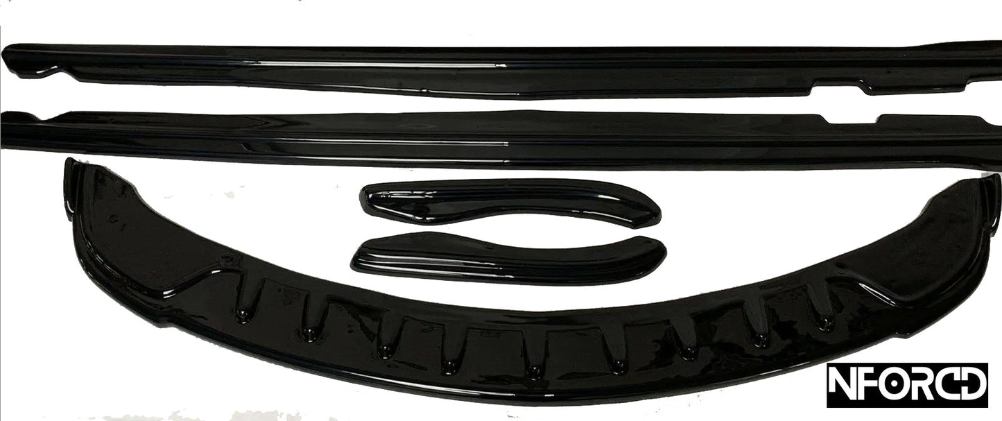 KSB Gloss Black Front Lip / Splitter / Chin Spoiler / Air Dam for BMW 3 Series E90 E91 M Sport LCI (Facelift) 2008-2011 - ABS Plastic Front Bumper Extension, Piano Black, Saloon & Touring, UK Made