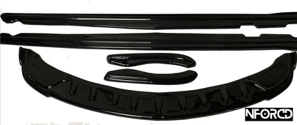 KSB Gloss Black Front Lip / Splitter / Chin Spoiler / Air Dam for BMW 3 Series E90 E91 M Sport LCI (Facelift) 2008-2011 - ABS Plastic Front Bumper Extension, Piano Black, Saloon & Touring, UK Made