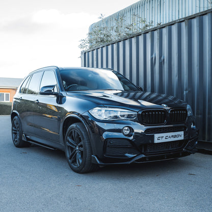 BMW X5 F15 Body Kit 2014-2018 High Gloss/Piano Black Aero Styling Pack - Front Lip Splitter, Side Skirt Extensions, Rear Diffuser Valance, Roof Spoiler - Black Pack Shadowline Exterior Upgrade