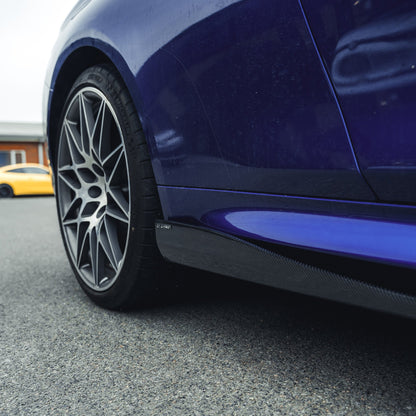 BMW M3/M4 F80 F82 F83 Carbon Fibre Side Skirts / Side Skirt Extensions | Side Splitters, Sill & Rocker Panel Extensions | 3D Style Gloss | M Performance Look | F8X Aero Side Blades 2014–2020 | CT Carbon