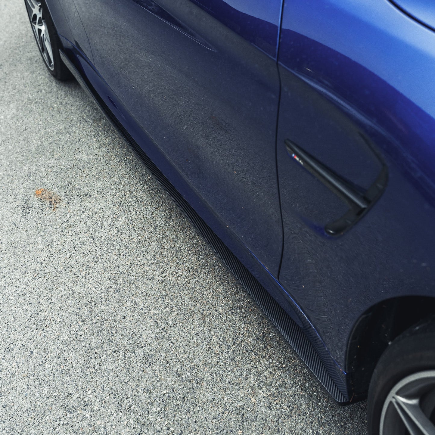 BMW M3/M4 F80 F82 F83 (F8X) 2014-2020 Carbon Fibre Side Skirt Extensions / Rocker Panels / Sill Blades – 3D Design Gloss Carbon Side Splitters by CT Carbon