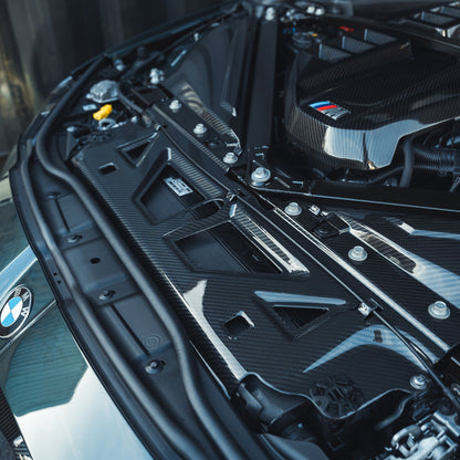 BMW M2 M3 M4 G87 G80 G81 G82 G83 Carbon Fibre Slam Panel Replacement – Upper Radiator Support / Lock Carrier / Radiator Shroud / Core Support – CT Carbon Dry Pre-Preg Engine Bay Upgrade 2021+