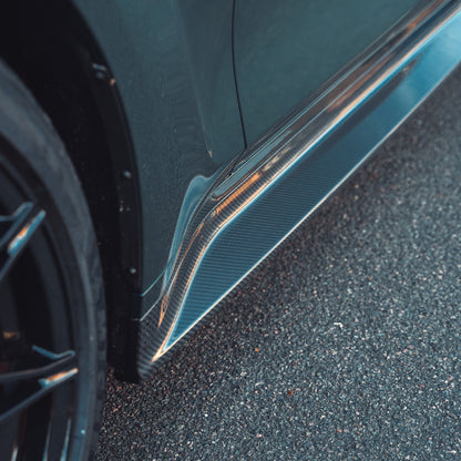 CT Carbon Pre-Preg Carbon Fibre/Carbon Fiber Side Skirt Replacement V3 for BMW M3 G80 Saloon (2021+) & G81 Touring (2022+) – Aero Sills, Side Skirt Extensions, Side Blades, Rocker Panel/Sill Extensions (Dry Carbon)