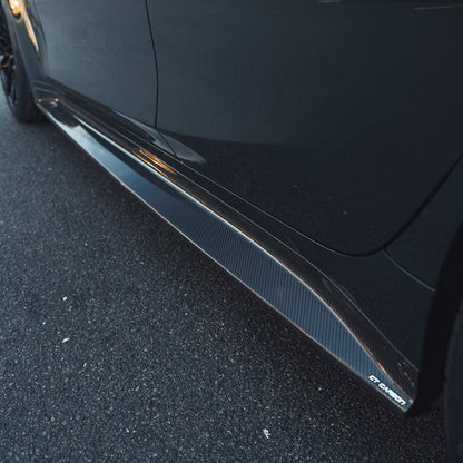 CT Carbon Pre-Preg Carbon Fibre/Carbon Fiber Side Skirt Replacement V3 for BMW M3 G80 Saloon (2021+) & G81 Touring (2022+) – Aero Sills, Side Skirt Extensions, Side Blades, Rocker Panel/Sill Extensions (Dry Carbon)