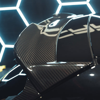 BMW M3 Touring G81 2021+ Carbon Fibre Rear Boot Lip Spoiler - CT Design Pre-Preg Dry Carbon Tailgate Lip, Rear Wing Extension with Add-On Window Trim - OEM Style Estate/Wagon Aero Upgrade