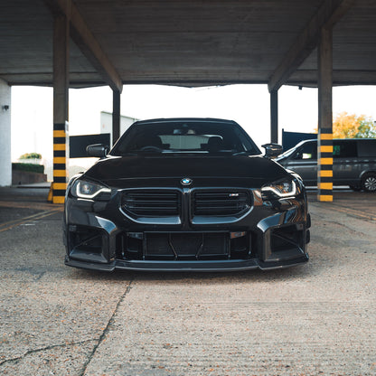 BMW M2 G87 Carbon Fibre/Fiber Body Kit 2023+ – CT Design Full Aero Pack: Front Lip Splitter, Side Skirts, Trunk/Boot Spoiler, Rear Diffuser/Valance & Spats – Pre-Preg Carbon Performance Styling Kit UK