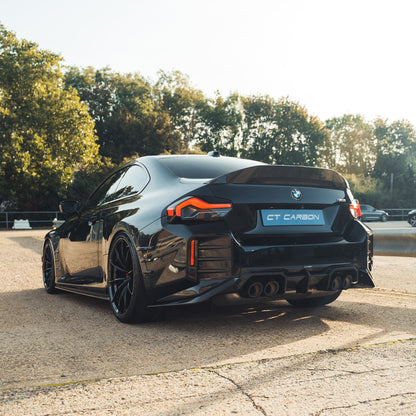 CT Design Carbon Fibre/Fiber Boot Lip Spoiler for BMW M2 G87 (2023+) & 2 Series Coupe G42 (2022+) incl M240i – Bootlid Rear Lip / Trunk Lip / Tail Spoiler Wing | Pre-Preg Performance Aero OEM+