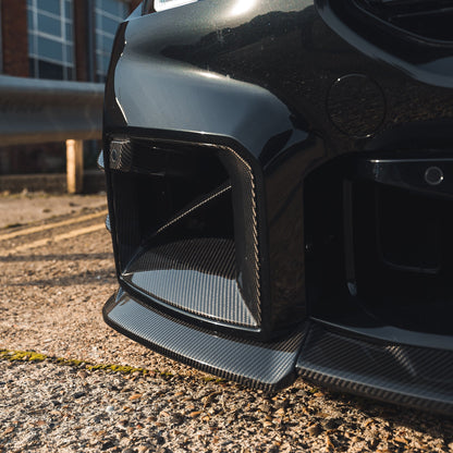 BMW M2 G87 2023+ Front Bumper Vent Inserts - Gloss Carbon Fibre (Fiber) Air Ducts, Intake Vents & Grille Inserts/Covers by CT Carbon | Pre-Preg CF Aero Cooling Inlets, Front Air Guides, Exterior Trim Upgrade