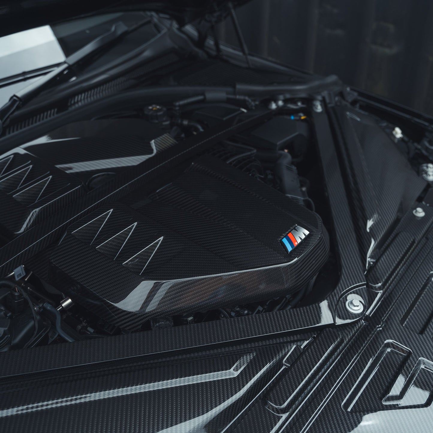 BMW M2 M3 M4 G87 G80 G81 G82 G83 (2021+) S58 Carbon Fibre/Fiber Engine Cover - G8X Pre-Preg Carbon Engine Top Cover, Engine Shroud, Underhood/Under-Bonnet Motor/Engine Bay Cover | OEM+ Engine Bay Dress-Up (CT Carbon)