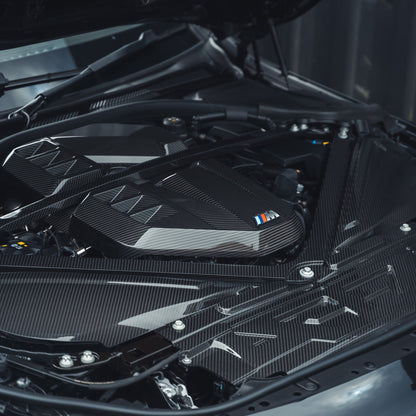 BMW M2 M3 M4 G87 G80 G81 G82 G83 (G8X/G87) Carbon Fibre Engine Bay Dress Up Kit V2  Engine Cover & Strut Brace | CT Carbon