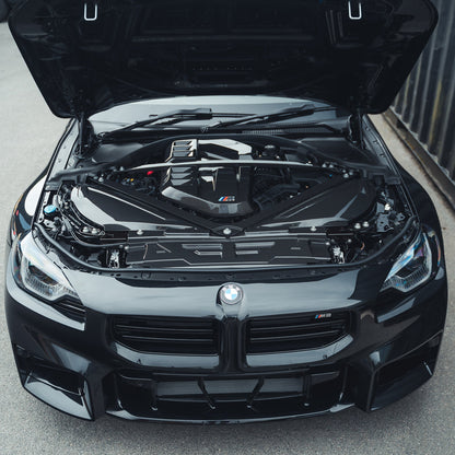 CT Carbon Prepreg Carbon Fibre/Fiber Front Upper Strut Brace/Bar for BMW M2 M3 M4 G-Series (G87 G80 G81 G82 G83, S58) - Tower Brace Shock Tower Cross Brace Engine Bay Under Bonnet OEM+ Direct Fit