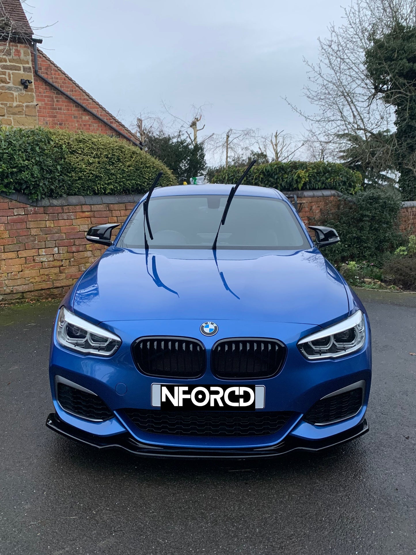 Gloss Black Front Lip Splitter/Chin Spoiler for BMW 1 Series F20 F21 LCI Facelift (2015-2019) - Front Bumper Lip Valance/Extension, ABS OEM Style - Fits M140i M135i 114i 116i 118i 120i 125i 114d 116d 118d 120d 125d