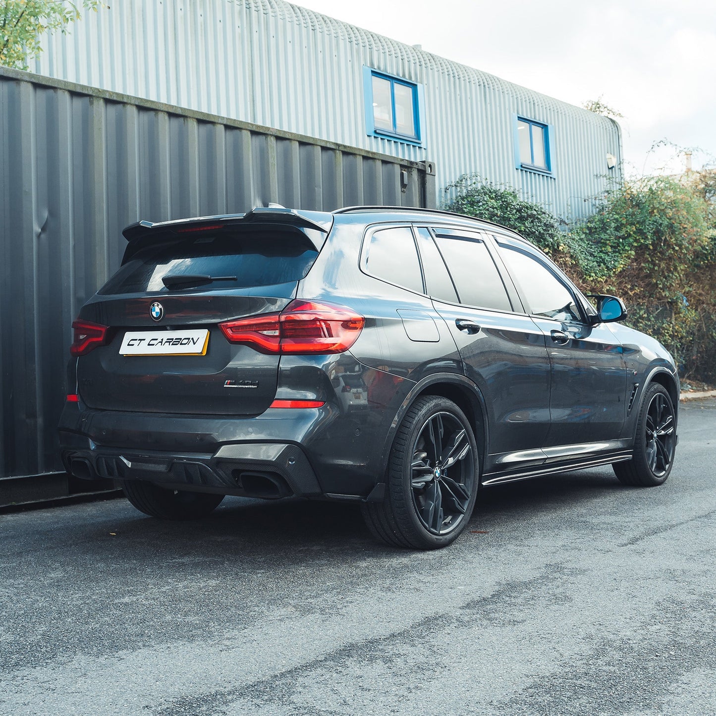 BMW X3 G01 Rear Diffuser 2017-2021 - Real Carbon Fibre (Fiber) Rear Valance / Bumper Insert Skirt Trim - CT Carbon OEM+ Rear Bumper Diffuser, Exhaust Surround, Lower Valance Upgrade