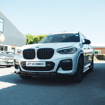BMW X3 G01 2017-2020 High Gloss Piano Black Body/Aero Kit – Front Splitter Lip, Side Skirt Extensions, Rear Diffuser & Roof/Boot Spoiler | ABS OEM+ Exterior Styling Pack | Shadowline Black Pack Upgrade by CT Carbon