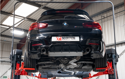 Scorpion Red Power 80mm Exhaust Resonator & GPF/OPF Delete Centre Pipe for BMW M240i F22 & M140i F20/F21 (2016-2020) - Fits OE Back Box, Non-GPF Models, incl. xDrive